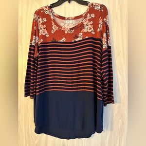 Maurice’s stripe and floral top for women